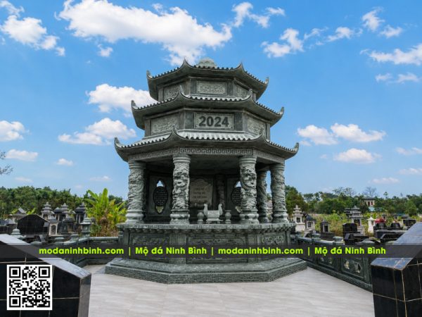 Mẫu Mộ đá Bát Giác đẹp - Mộ Bát Giác 3 mái