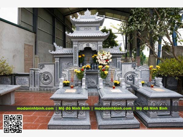 Mẫu Mộ đá đơn tam sơn - Mộ đá đẹp tại Làng đá Ninh Bình
