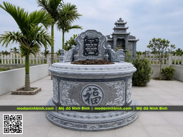 Mẫu Mộ đá tròn giả cổ đẹp, trang trọng, thành kính