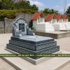 Mộ 3 cấp đá xanh rêu Thanh Hoá chọn lọc kỹ lưỡng, kích thước theo yêu cầu