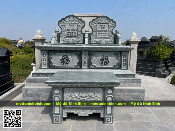 Sửa Mộ Cha Mẹ bằng Mẫu Mộ đá đôi bành không mái