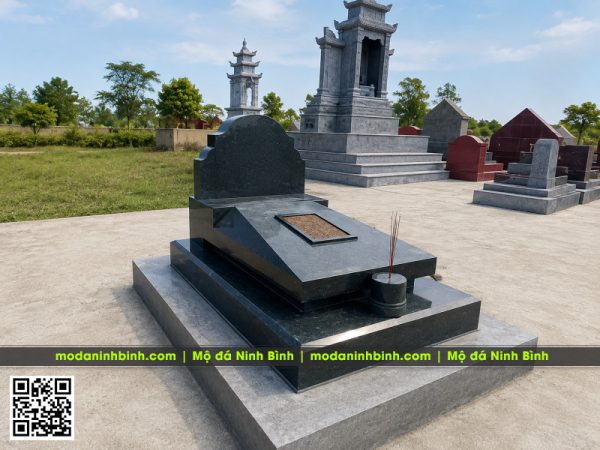 Trang chủ 80 Mộ đá xanh rêu đơn giản, 2 cấp nguyên khối, giá 30 triệu đồng tại Ninh Bình