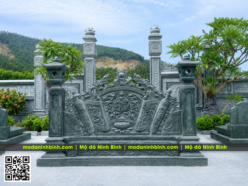 Hoa văn Ngũ Phúc của Cuốn thư đá Lăng Mộ gia tộc 6 Hoa văn Ngũ Phúc của Cuốn thư đá Lăng Mộ gia tộc