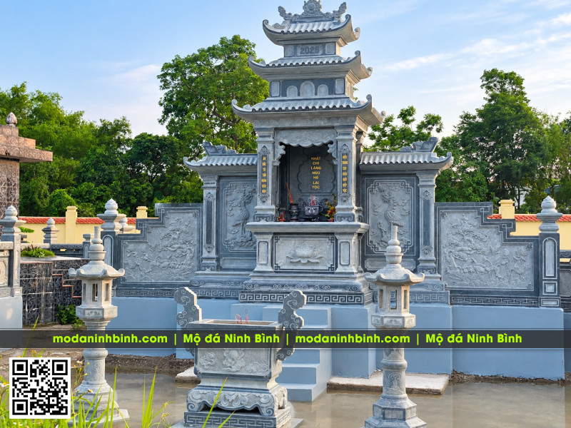 Tư vấn xây Lăng thờ đá 3 mái đẹp, bề thế, đá xanh rêu chất lượng 6 Tư vấn xây Lăng thờ đá 3 mái đẹp, bề thế, đá xanh rêu chất lượng